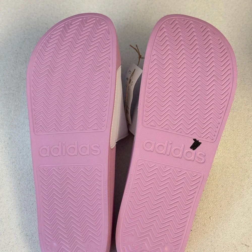 Adidas Men's Pink and Lavender Slides